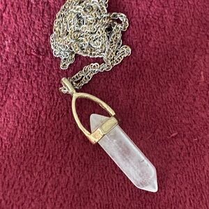 Gold and Silver Crystal Pendant Necklace